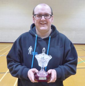 Joseph Newsome with the Alice Hollas Trophy